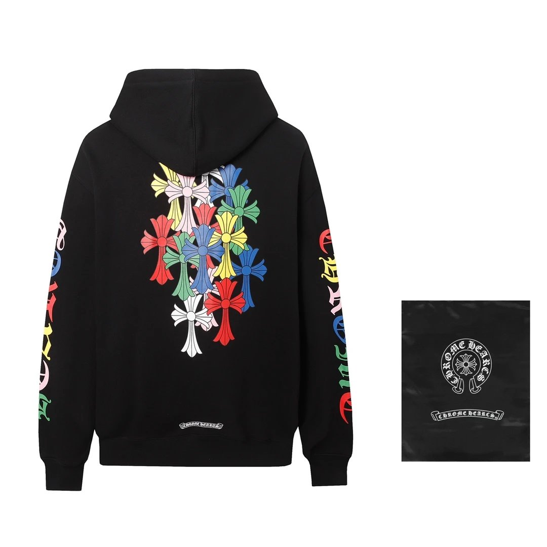 Chrome Hearts Hoodie White Sanskrit Letter Print Hoodie Casual Loose Pullover Sweatshirt Sportswear Top os Unisex Style24ss Autumn and Winter New Products