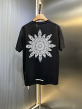 Chrome Hearts T-shirt Shadow Print logo round Neck Short Sleeve25ss New pure cotton T Unisex T-Shirt OS Loose Fit Base Shirt Top Half Sleeve T-Shirt