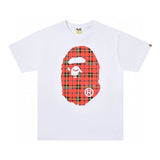 Bape T-shirt Top Version Fashion Brand Small Icon Embroidered Men's and Women's Short Sleeve T T-shirt Couple Cotton Printed round Neck Half Sleeve