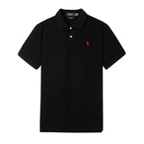 Ralph Lauren T-shirt Top Version Label polo Shirt Pure Cotton Men's and Women's Same Lapel T T-shirt Short Sleeve Summer