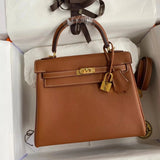 Hermes women's bag Top version Women's Bag Women's Bag Handbag Shoulder Bag Messenger Bag Kelly25cm28cmKellytogo Cowhide Wax Line Hand Sewing