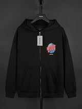 Balenciaga Hoodie Earth Print Casual Loose Zip-Up Hoodie Versatile Sweatshirt Os Unisex Cardigan Jacket24ss Autumn and Winter New Products