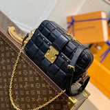 Louis Vuitton LV Women's Bag 【Original Order】TROCA Small Size Medium Handbag M59114Black m59115Blue m59118Peach pink m59111Apricot trocadéro Camera Bag2021New Shoulder Messenger Bag Women's Twist Lock Bag S-lock Lock Rivet Plaid Bag Chain Bag Shoulder Bag
