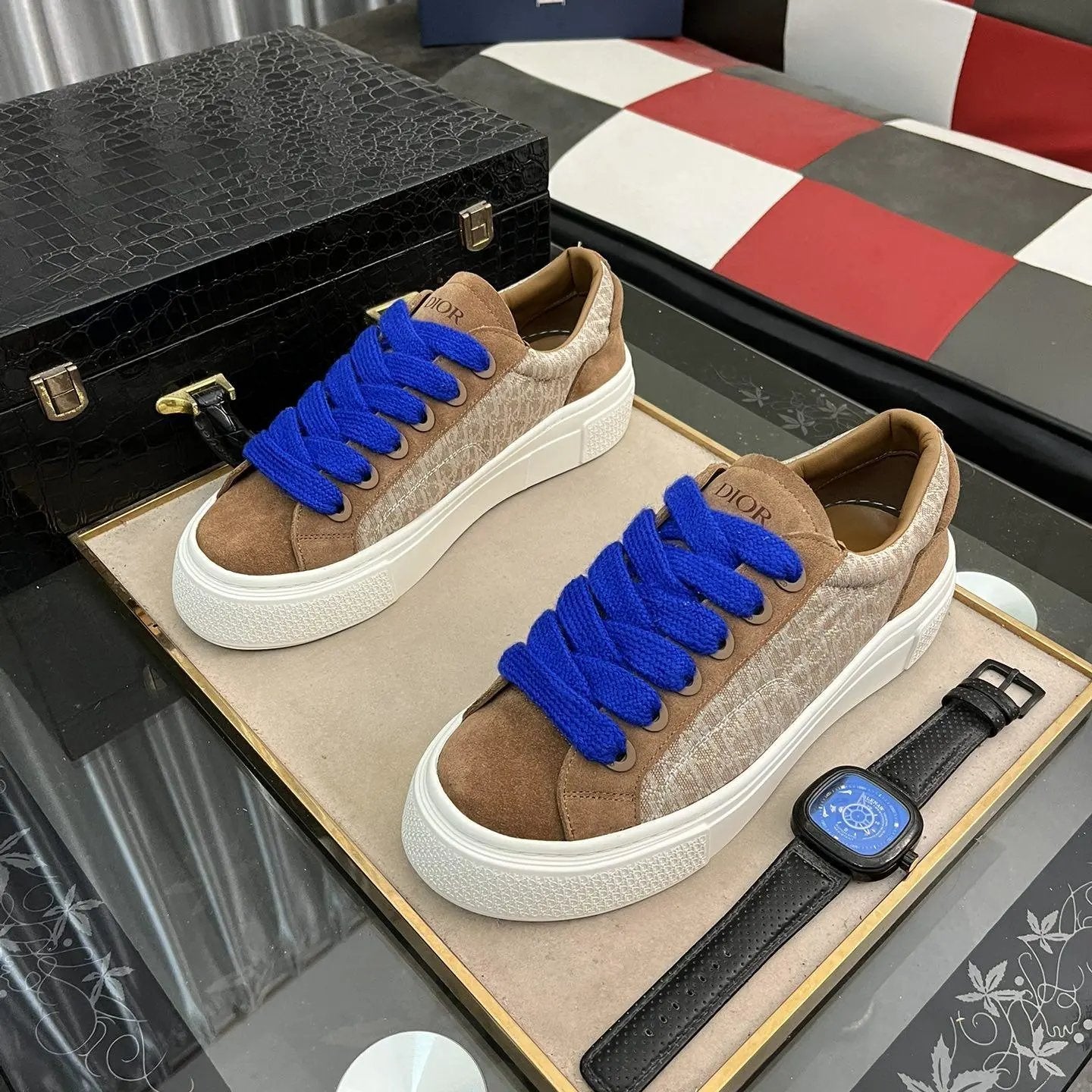 Dior Shoes 2024New Men's Shoes Sports Casual Shoes All-Match Flat Low-Top Women's Shoes Lace-up Couple Sneakers