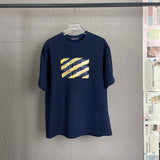 Louis Vuitton LV T-shirt Chest Stripe Letter Embroidery Patch logo round Neck Short Sleeve25ss New Pure Cotton Unisex Style T Casual T-Shirt Base Layer Shirt OS Loose Fit Half Sleeve Top Plus Size