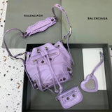Balenciaga Bag Top version 【Counter Version Original Leather】Send a Full Set of Packaging New LeCagole Bucket Bag city Bucket Motorcycle Bag Hourglass Bag Bucket Bag Egg Bag Vegetable Basket Bag Motorcycle Rivet Bag Handbag Messenger Bag with Mirror