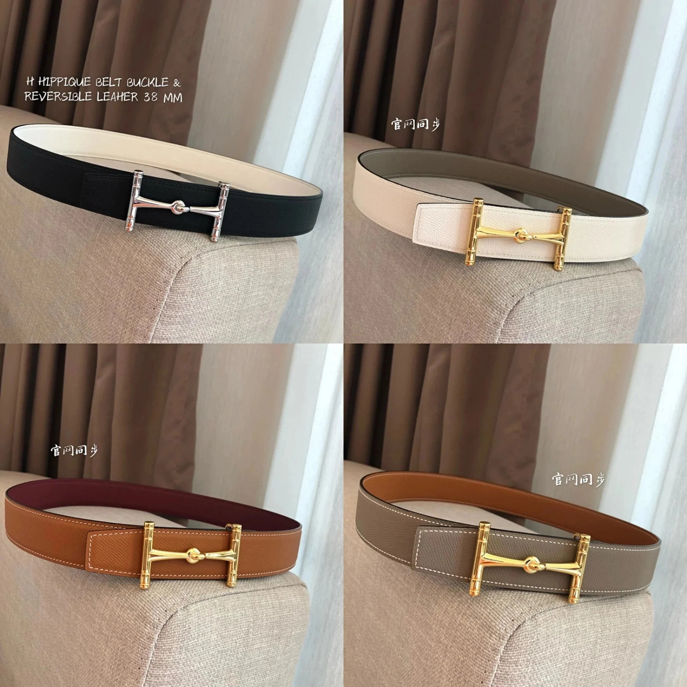 Hermes Belt Top version High Quality2020New Men's Leather Belt Smooth H Buckle Business Casual Belt Double-Sided Available Calf Leather3.8cm