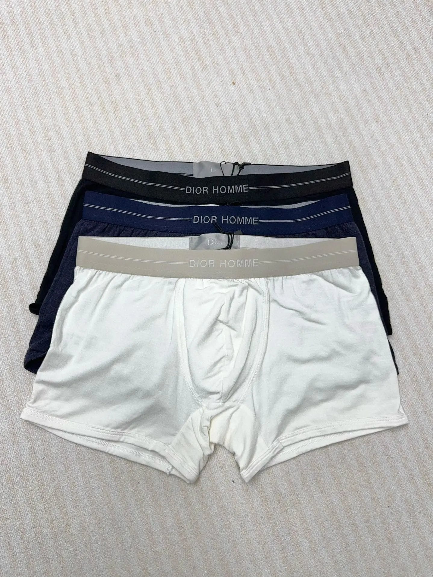 Dior Underwear Men's Shorts Solid Color Business Casual Blue Comfortable Elastic Mid-Waist