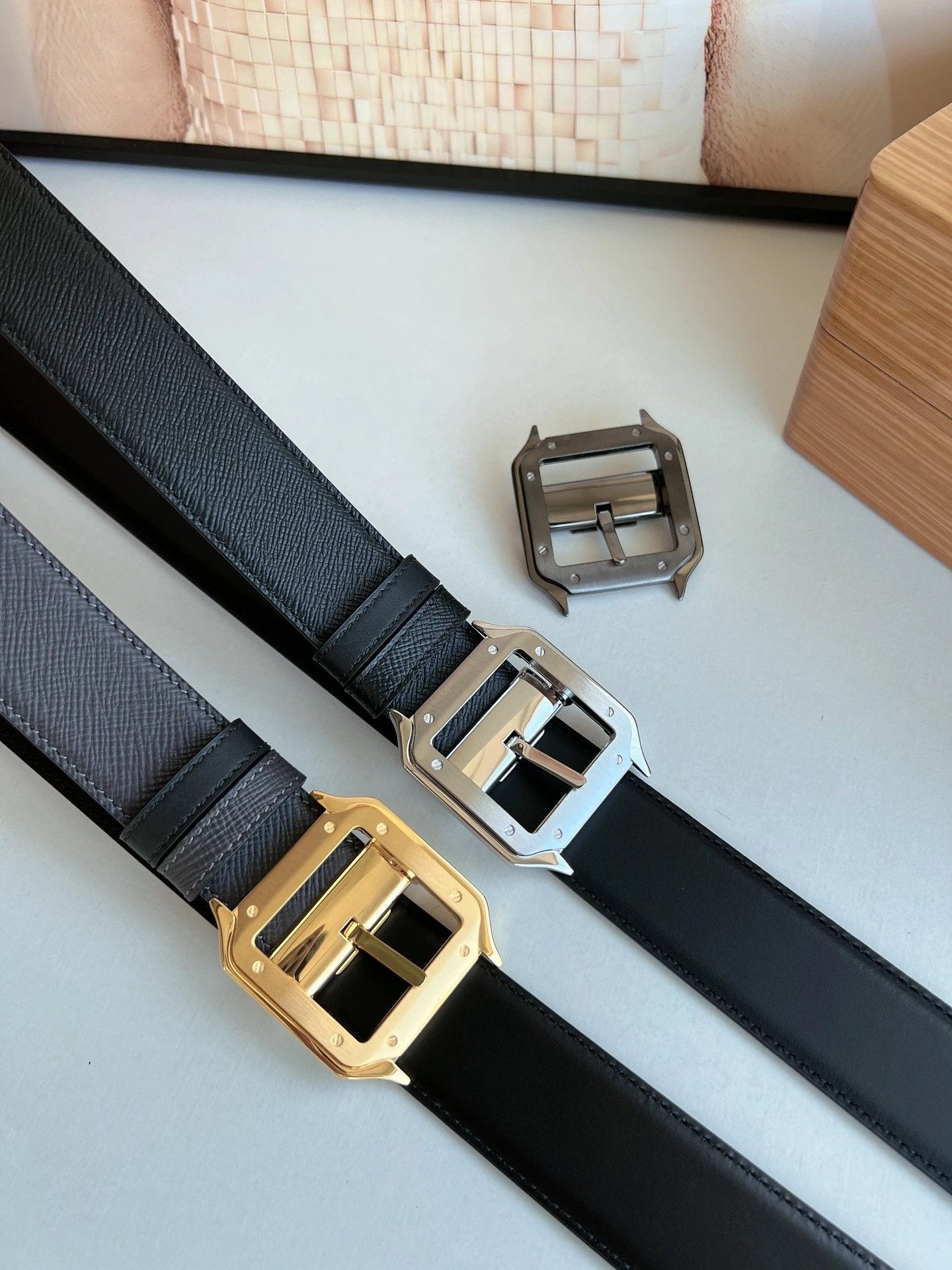 Cartier Belt Top version Original Order in Stock Belt Men2021Men's Italian Leather Belt Metal LOGO Formal Wear Belt Width3.5