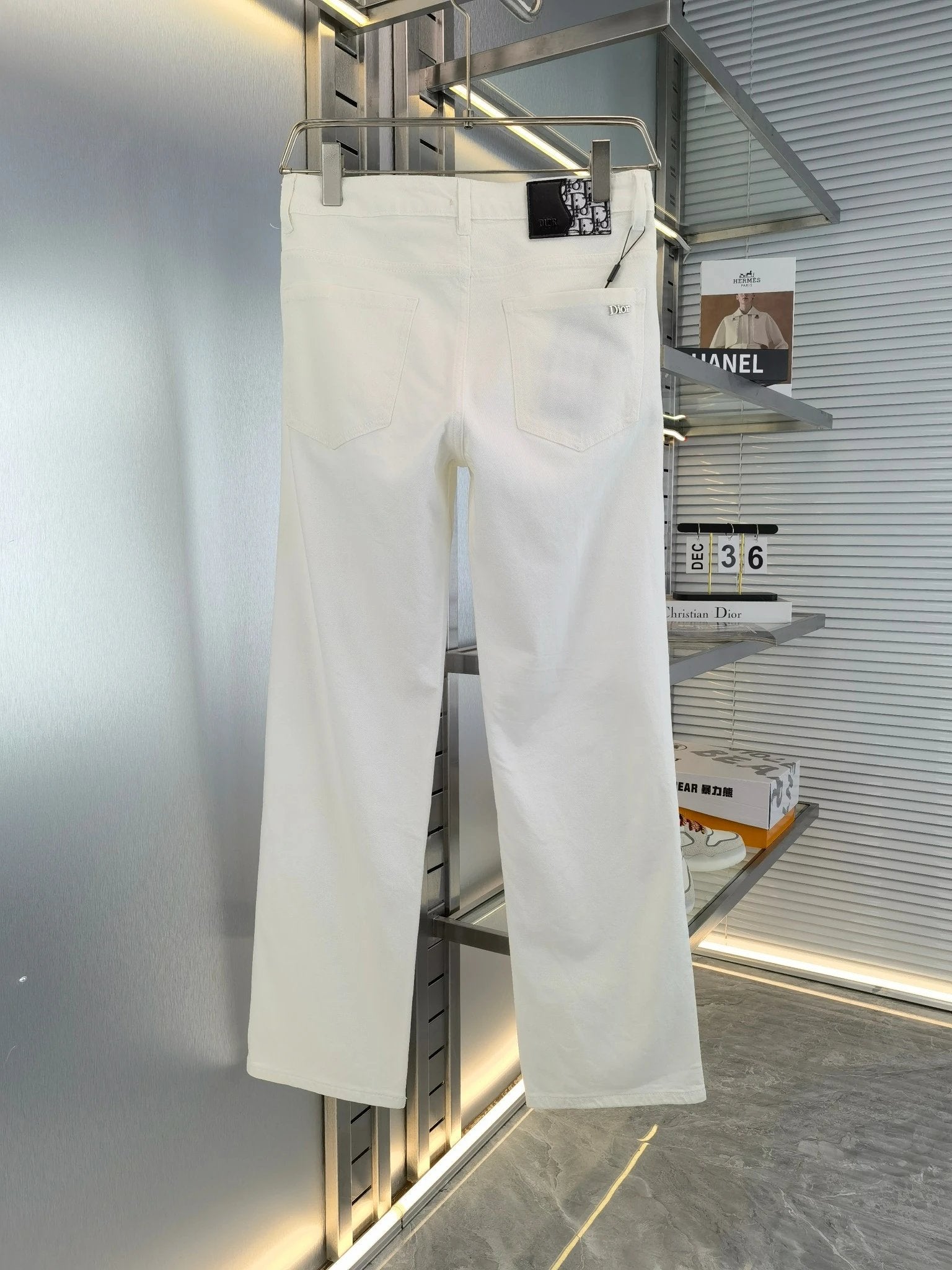 Dior Jeans Back Pocket Letter logo25ss Spring Summer New Straight Loose Jeans Unisex Slim Fit Long Pants