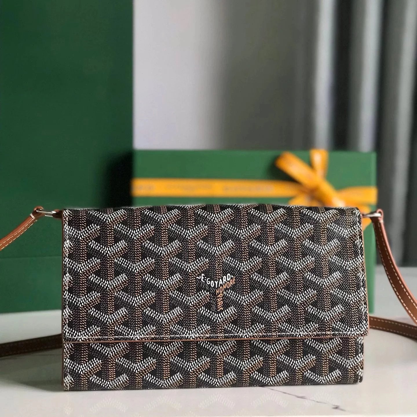 Goyard Bag Top version 【Super Original Leather】G Gojia New Product Varenne Wallet WOC Envelope Package Clutch Wallet Crossbody Bag Underarm Bag Card Holder Wallet