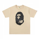 Bape T-shirt Top Version Fashion Brand Small Icon Embroidered Men's and Women's Short Sleeve T T-shirt Couple Cotton Printed round Neck Half Sleeve