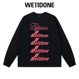 We11done Hoodie Top Version Zhao Lusi Yang Mi Long Sleeve T T-shirt Color Graffiti Letters Gradient Spring and Autumn