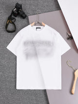 Balenciaga T-shirt 3D Embroidery logo round Neck Short Sleeve25ss New Pure Cotton Unisex Style T T-shirt Base Shirt Tee Shirt OS Loose design