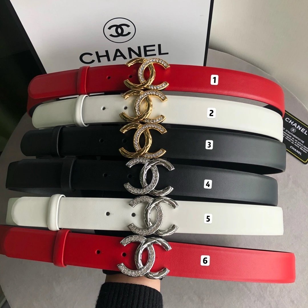 Chanel Belt Top version 【Special Cabinet Full Package】.Cow Leather Belt Silver Metal and Rhinestone.Width3.0mm Female Boutique Belt Female Boutique Belt Fashion Expert Elegant and Generous Business Casual Belt Belt Belt Women's Belt Women