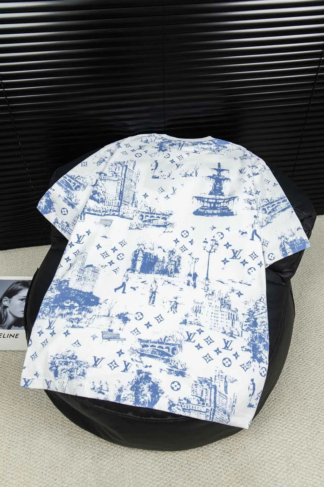 Louis Vuitton LV T-shirt Allover Parka Print logo round Neck Short Sleeve25ss New Pure Cotton Unisex Style T T-shirt OS Loose Fit Base Shirt Half Sleeve T-Shirt Top Half Sleeve