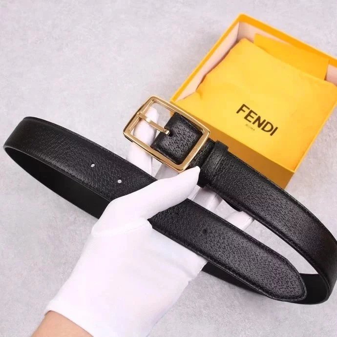 FENDI Belt Top version Belt Men's and Women's Belt Italy Imported Cowhide Leather Pure Original Leather Men's Belt Smooth Buckle Man's Belt Gucci Feila Belt3.5cm Wide