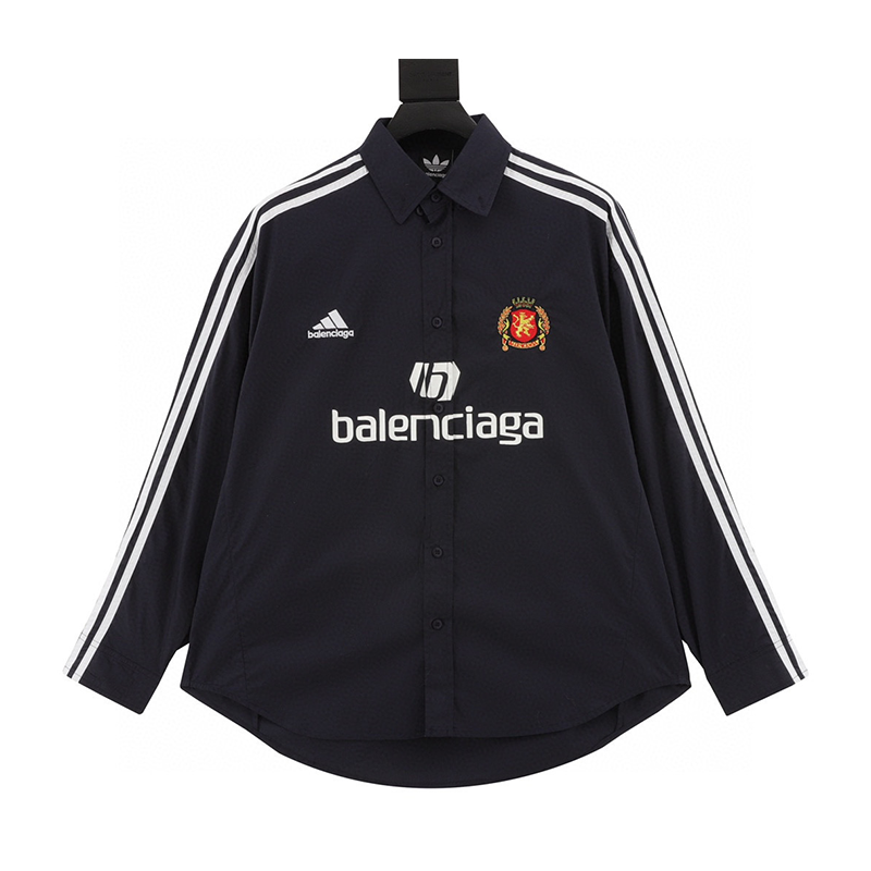 Balenciaga Shirt Joint Manchester United Embroidered Long-Sleeved Shirt for Men and Women