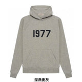 ESSENTIALS Hoodie Top Version Season 7 Main Line1977Letter Pullover Men's Women's Hoodie Flocking Sweater Coat Hoodie