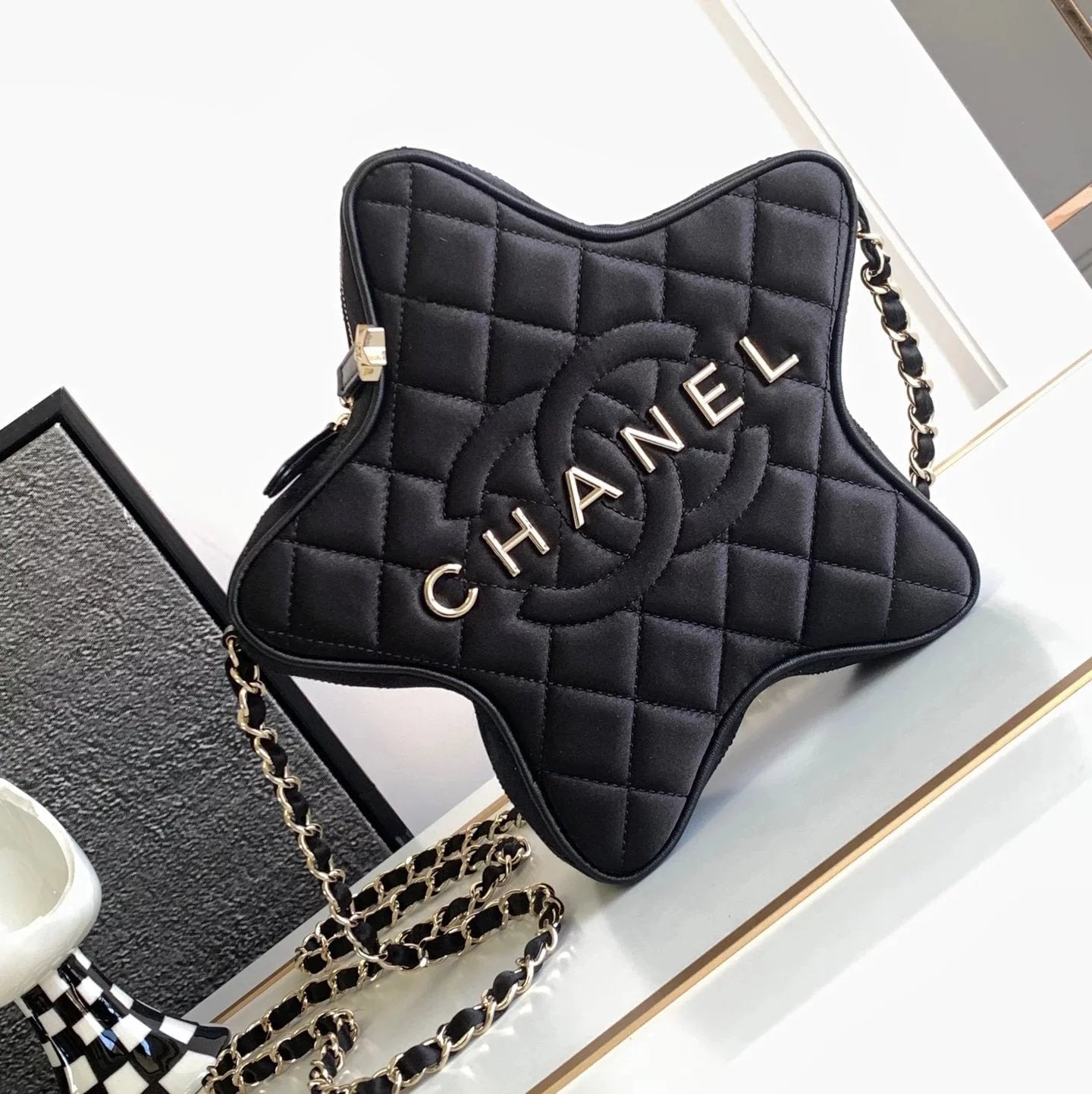 Chanel Women's Bag Top version 【**Original Surrogate Shopping Edition】chane/24C Five-Pointed Star Bag Five-Pointed Star Bag Women's Bag Crossbody Bag Shoulder Bag Chain Bag New New Star Bag VirginieViard Star Bag Middle-Aged Bag AS4579