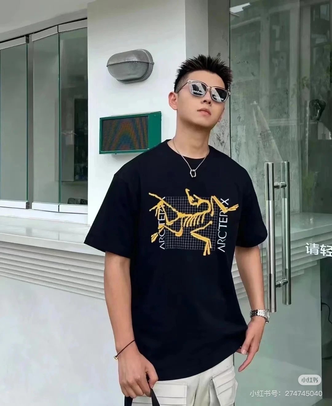 Arc'teryx T-shirt Chest Brand Pattern Print logo round Neck Short Sleeve25ss New pure cotton T Unisex T-Shirt OS Loose Fit Base Shirt Top Half Sleeve T-Shirt