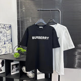 Burberry T-shirt Classic Letter Print on the Chest logo round Neck Short Sleeve25ss New Pure Cotton Unisex Style T T-shirt OS Loose Fit Base Shirt Top Half Sleeve T-Shirt