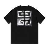 Givenchy T-shirt Front and back graffiti letter print logo round Neck Short Sleeve25ss New Pure Cotton Unisex Style T T-shirt OS Loose Fit Base Shirt Top Half Sleeve T-Shirt