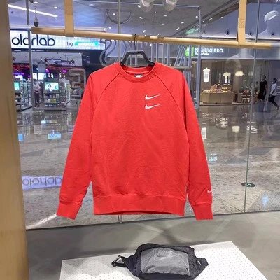 Nike Nike Men's and Women's Loose Sports and Leisure Breathable Pullover Terry Sweater Fashion Double Hook Printed round Neck Long Sleeve