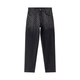 Louis Vuitton LV Jeans Washed Gradient Presbyopia LOGO Straight Leg Jeans Autumn Winter New Unisex Loose Casual Wide Leg High Waist Pants