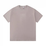 LOEWE T-shirt Embroidery on the chest logo round Neck Short Sleeve25ss New Pure Cotton Unisex Style T Casual T-Shirt Base Layer Shirt OS Loose Fit Half Sleeve Top Plus Size