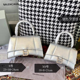 Balenciaga Bag Top version 【Level Surrogate Shopping】Hourglass Bag ahourglass Hourglass Bag Crocodile Leather Litchi Grain Cowhide XS No. S Women's Crossbody Bag