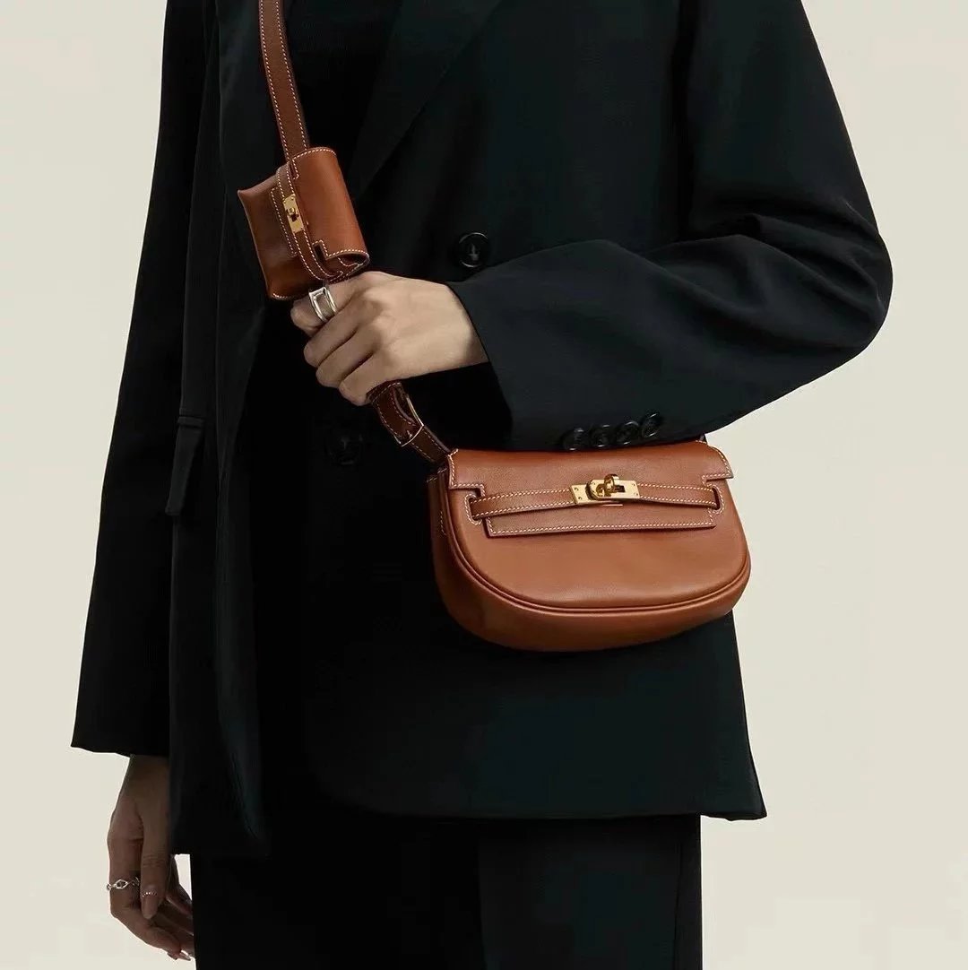Hermes women's bag Top version Original Leather Custom Handmade Stitching Surrogate Shopping Level24New kellymoove Waist Bag Swift Women's Leather Shoulder Crossbody Chest Bag