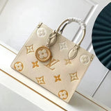Louis Vuitton LV Women's Bag Top version M45718M45717BYthepoo2021New Mummy Bag ontheg Shopping Bag Full Leather Vanilla Yellow Medium Tote Beige White Gradient Detail Shoulder Bag Handbag Women's Bag