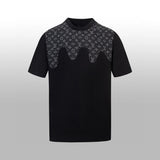Louis Vuitton LV T-shirt Front Denim Wave Patch Embroidery logo round Neck Short Sleeve25ss New Pure Cotton Unisex Style T Casual T-Shirt Base Layer Shirt OS Loose Fit Half Sleeve Top Plus Size