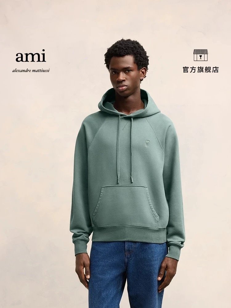 Ami Hoodie Top Version【Autumn New Product】Same Style for Men and Women24Autumn Same Color Love Casual Cotton Loose Hooded Sweater