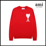 Ami Sweater Knitwear Classic round Neck Big Heart Jacquard Pullover Sweater Loose and Idle Sense Casual Couple Outfit-CY