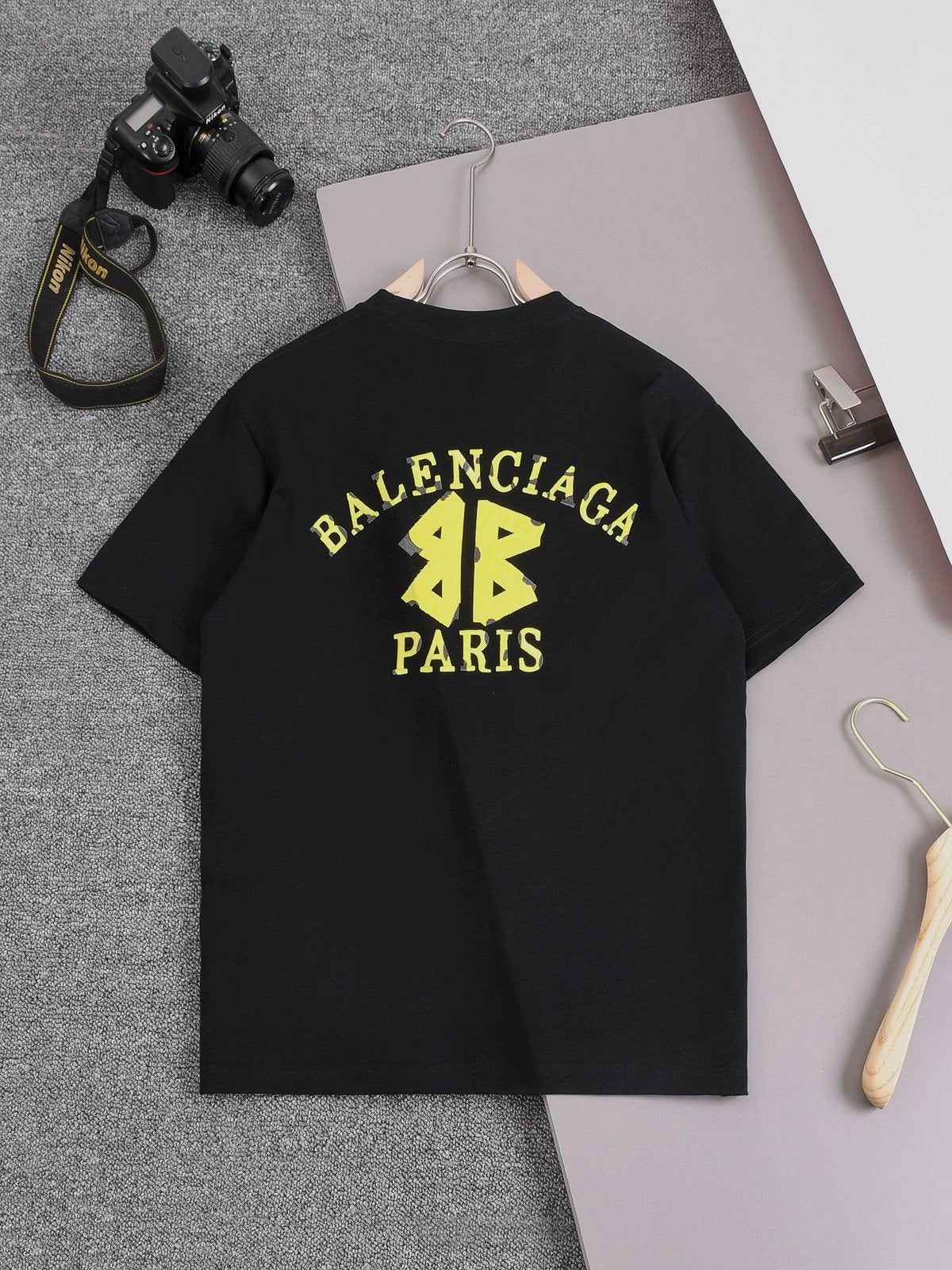 Balenciaga T-shirt 3D Embroidered Color-Block Patchwork Round Neck Short Sleeve25ss New Pure Cotton Unisex Style T Casual T-Shirt Base Layer Shirt OS Loose design