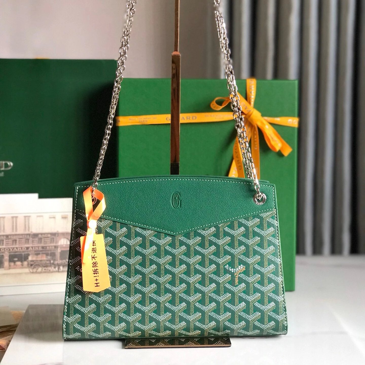 Goyard Bag Top version 【Kowloon Leather Edition】New Rouettebagmini No. Hard Version Chain Luai Bag Chain Bag Messenger Bag Shoulder Bag New Women's Bag Small Size25cmmini No. Chain Bag21cm Mobile Phone Bag