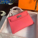 Hermes women's bag Top version New Women's Bag Minikellyll Kelly Bag Second Generation Epsom Leather Handmade Wax Line19cm