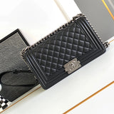 Chanel Women's Bag Top version 【Ceiling Grade High-End Version Original Leather】Classic Style Leboy Flap Bag Original Caviar Cowhide Original Sheepskin Leboy Black Gold Black Silver Ball Pattern Cattle Leather Bag Chain Bag Messenger Bag Shoulder Bag Wome