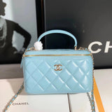 Chanel Women's Bag Top version 【Surrogate Shopping Edition】Nair New2022New mini Box Bag Cosmetic Bag Small Handbag Cowhide Chain Crossbody Bag Shoulder Bag Small Bag with Mirror Lipstick Pack