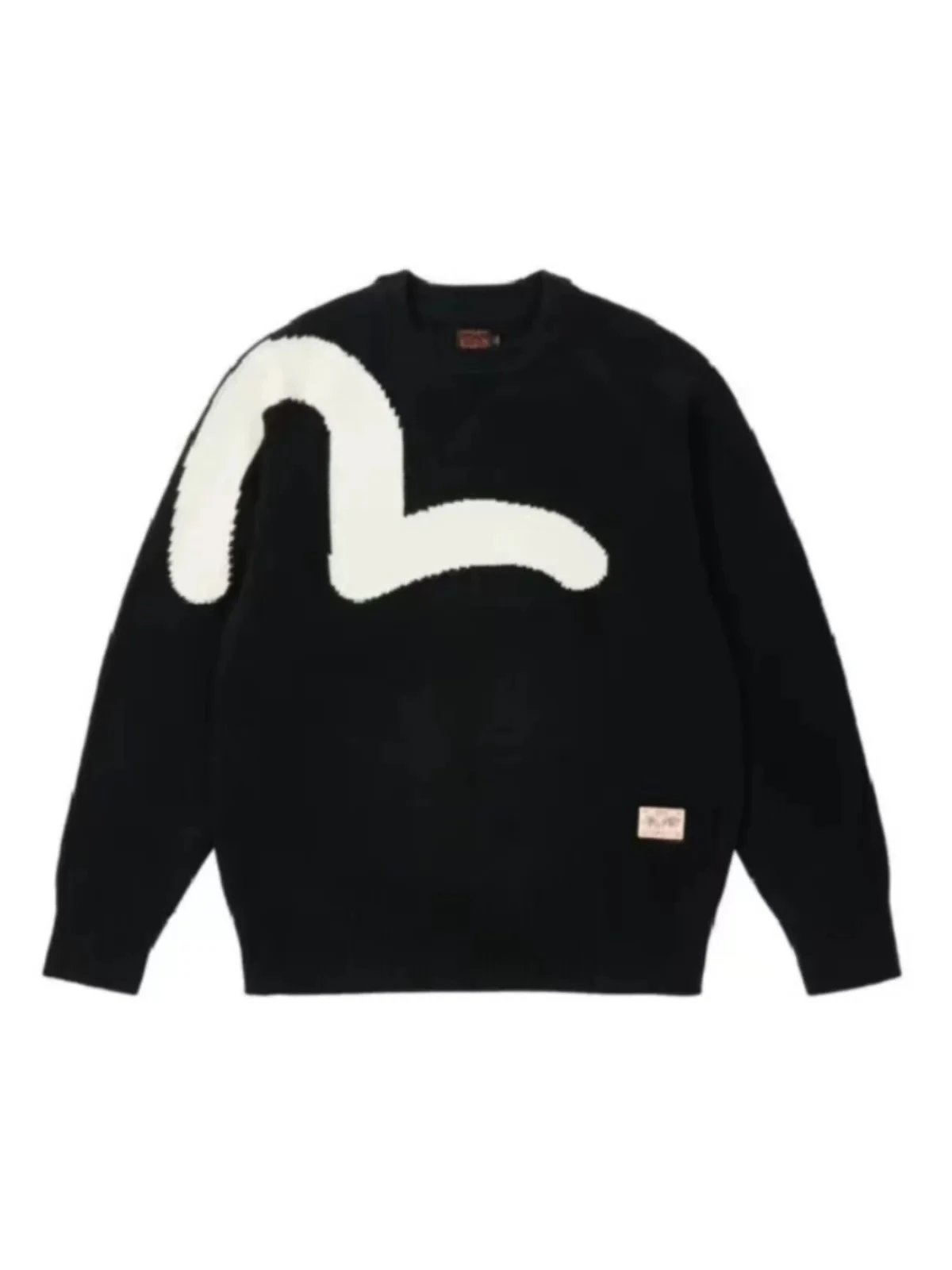 Evisu Hoodie Top Version Sweater Men and Women Small Seagull Logo LOGO Loose Leisure Sports round Neck Sweater Trendy