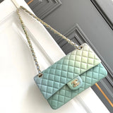 Chanel Women's Bag Top version 【Original Quality】24S Gradient Color Mermaid CF Bag Series Bag New Sheepskin1116Large mini Gradient Green Classic Custom Spanish Imported Original Sheepskin All-Steel Hardware Lining with Lambskin Feel Soft Version Super Awe