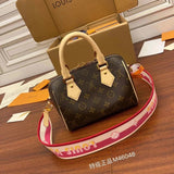 Louis Vuitton LV Women's Bag Top version Original Leather New Pillow Bag Wide Shoulder Strap Handbag Shoulder Messenger Bag Adjustable Shoulder Strap