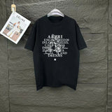 Amiri T-shirt Front Chest Direct Spray Print logo round Neck Short Sleeve25ss New pure cotton T Unisex T-Shirt OS Loose Fit Base Shirt Top Half Sleeve T-Shirt