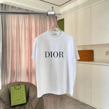 Dior T-shirt Chest Letter Print logo round Neck Short Sleeve25ss New pure cotton T Unisex T-Shirt OS Loose Fit Base Shirt Top Half Sleeve T-Shirt
