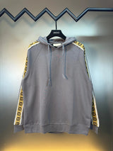 Gucci Jackets Knitted Cotton Beanie with Classic Reflective Strips and Webbing Logo Hoodie Jacket Top Unisex Sports Casual Loose Fit Versatile