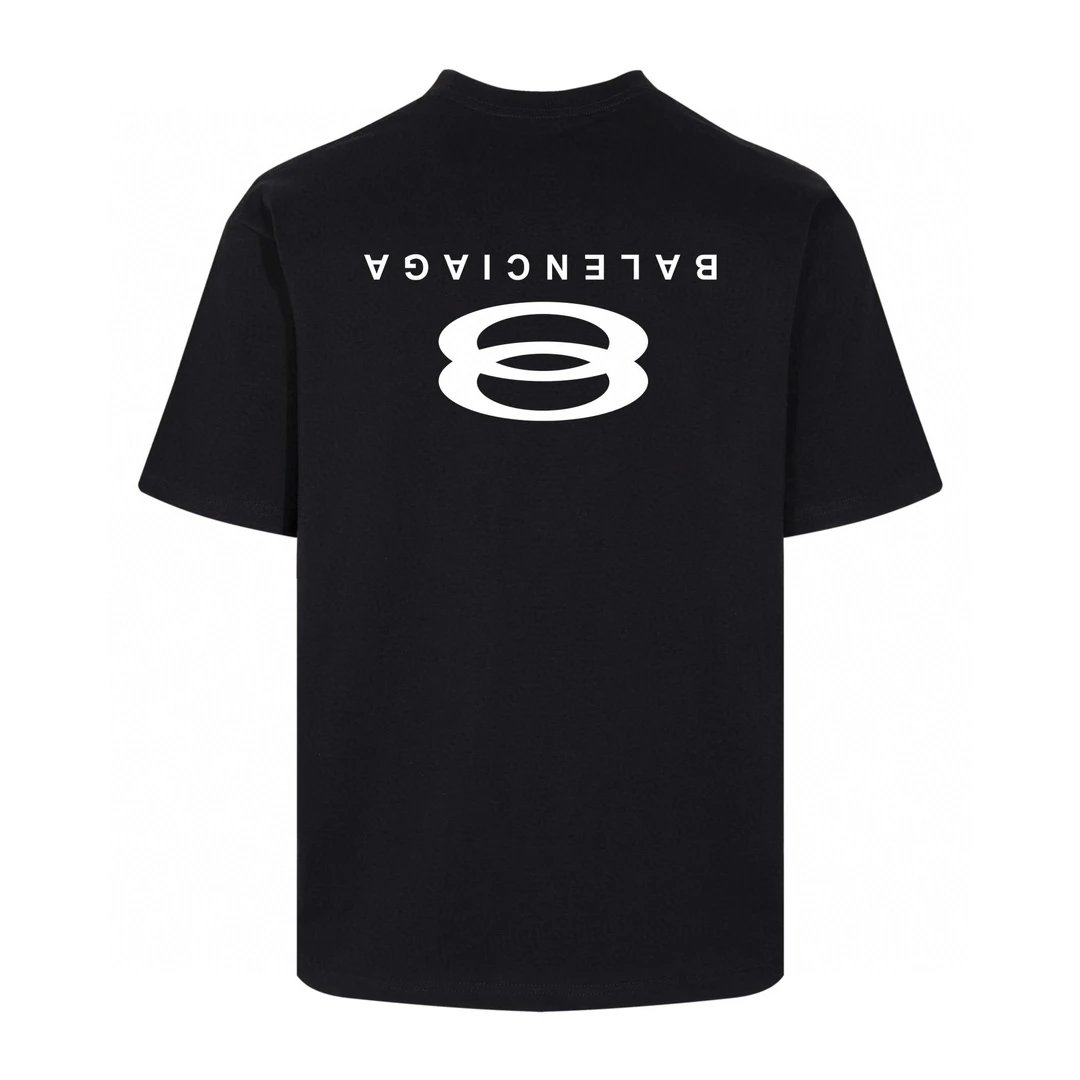 Balenciaga T-shirt Back Letter Double Ring Pattern Print logo round Neck Short Sleeve25ss New pure cotton T Unisex T-Shirt OS Loose Fit Base Shirt Top Half Sleeve T-Shirt