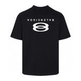Balenciaga T-shirt Back Letter Double Ring Pattern Print logo round Neck Short Sleeve25ss New pure cotton T Unisex T-Shirt OS Loose Fit Base Shirt Top Half Sleeve T-Shirt