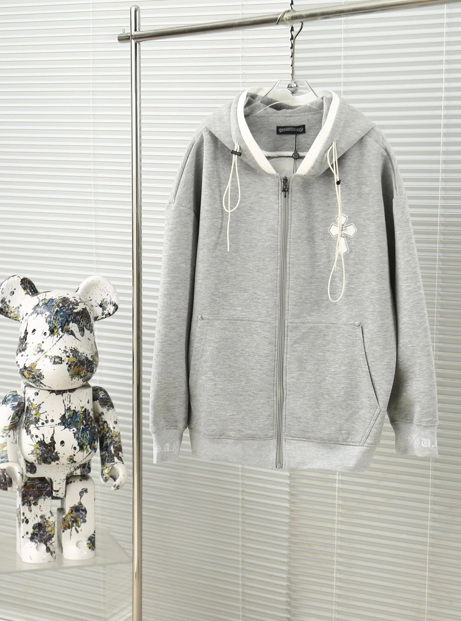 Chrome Hearts Hoodie 3D Double Layer Sanskrit Embroidered Hooded Zipper Jacket with 3D Jacquard logo Sportswear Set Hoodie Jacket Unisex os Version24ss Autumn and Winter New Products